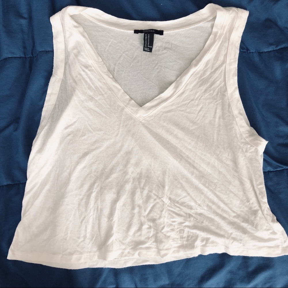 Forever 21 white crop top tank